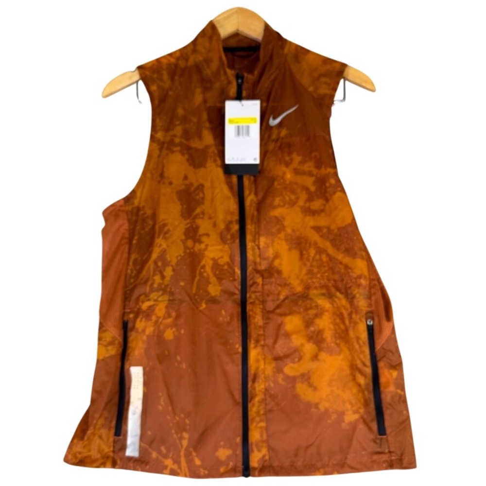 NWT Nike Running Division Aerolayer Vest Mens Small Orange Tie Dye DX0847-246